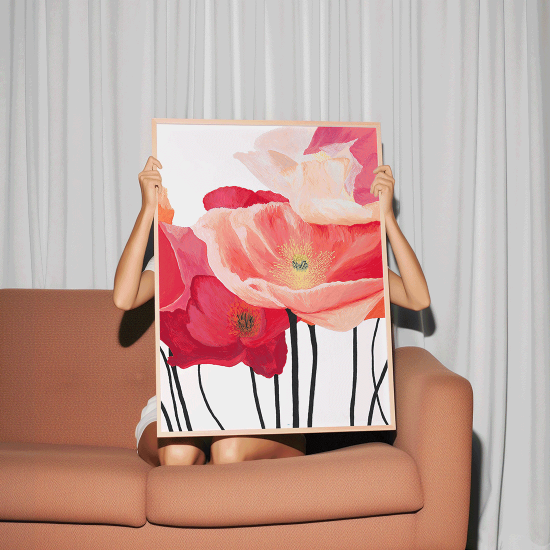Danelle Messaike-Art-Prints-Woman-holding-frame