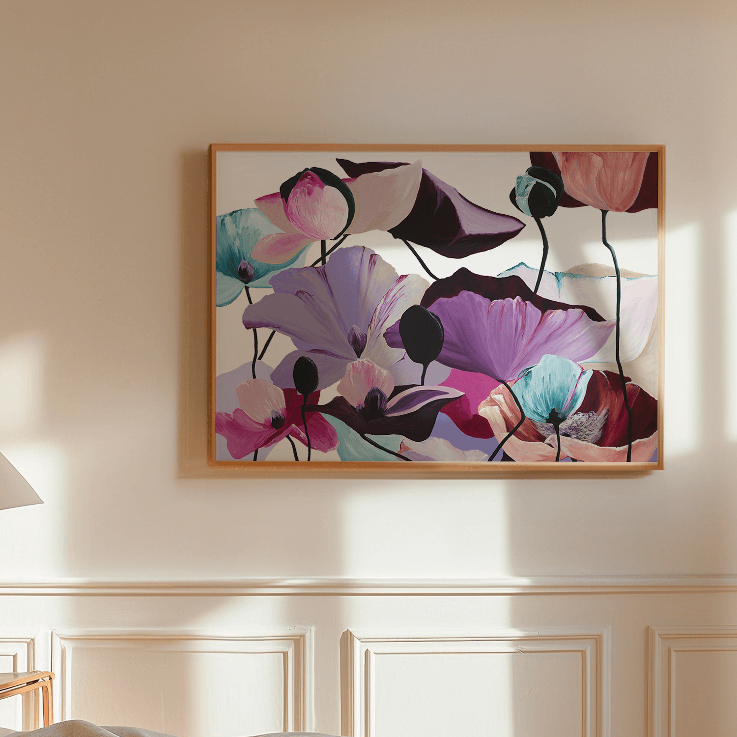 Royal art print up close French Parisian bedroom